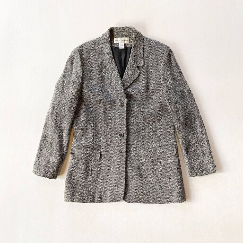 •Vintage• 1990s Rena Rowan Wool Blend Boucle Coat